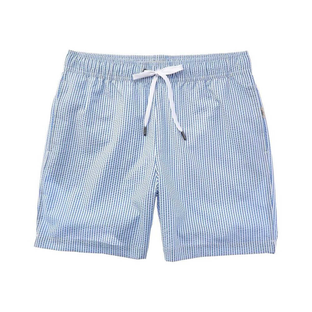 Onia Mens  Classic Seersucker Swim Short, Blue